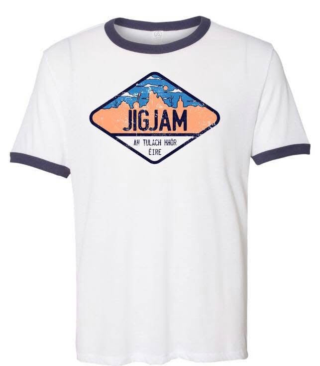 JigJam Western An Tulach Mhór Éire White Unisex T-Shirt