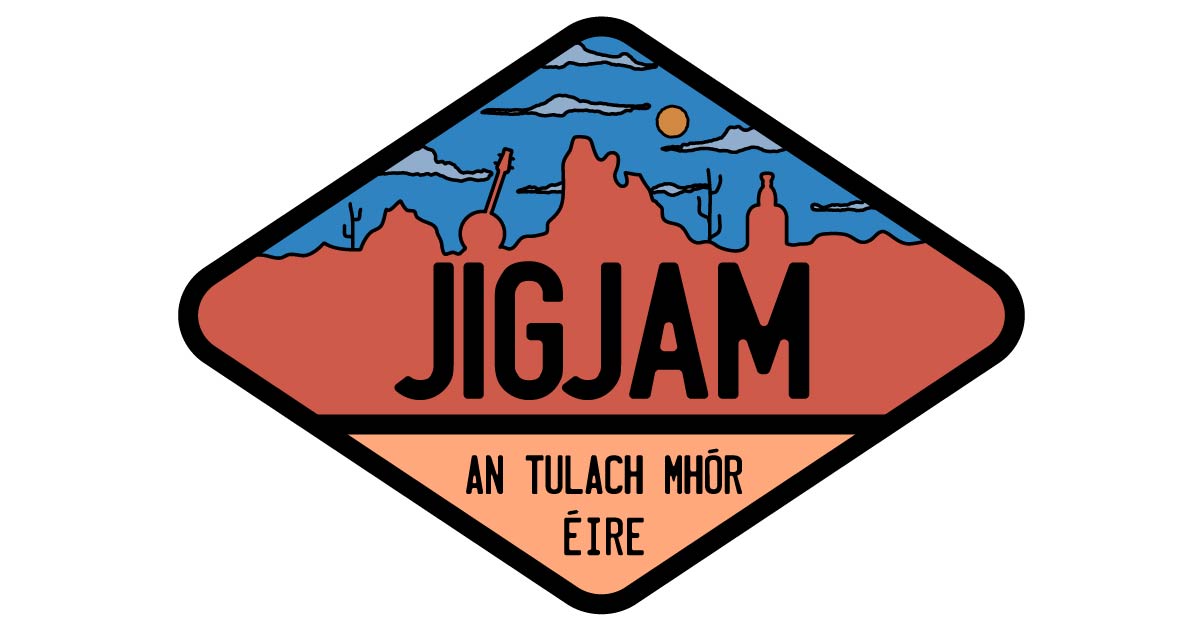 2x3in Blue and Orange An Tulach Mhór Éire Triange JigJam Sticker