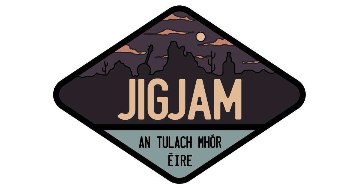 2x3in Purple An Tulach Mhór Éire Triangle JigJam Sticker