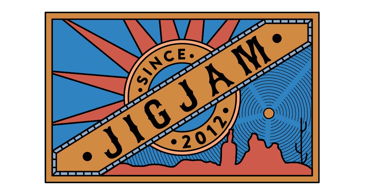 Grey Beanie with Blue & Orange JigJam Patch