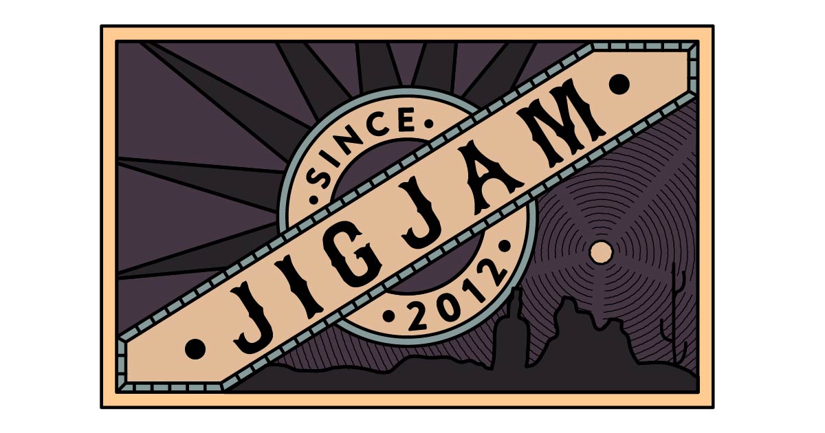 Black Trucker Hat with Purple JigJam Patch