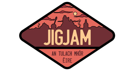 2x3in Red and Yellow An Tulach Mhór Éire Triangle JigJam Sticker